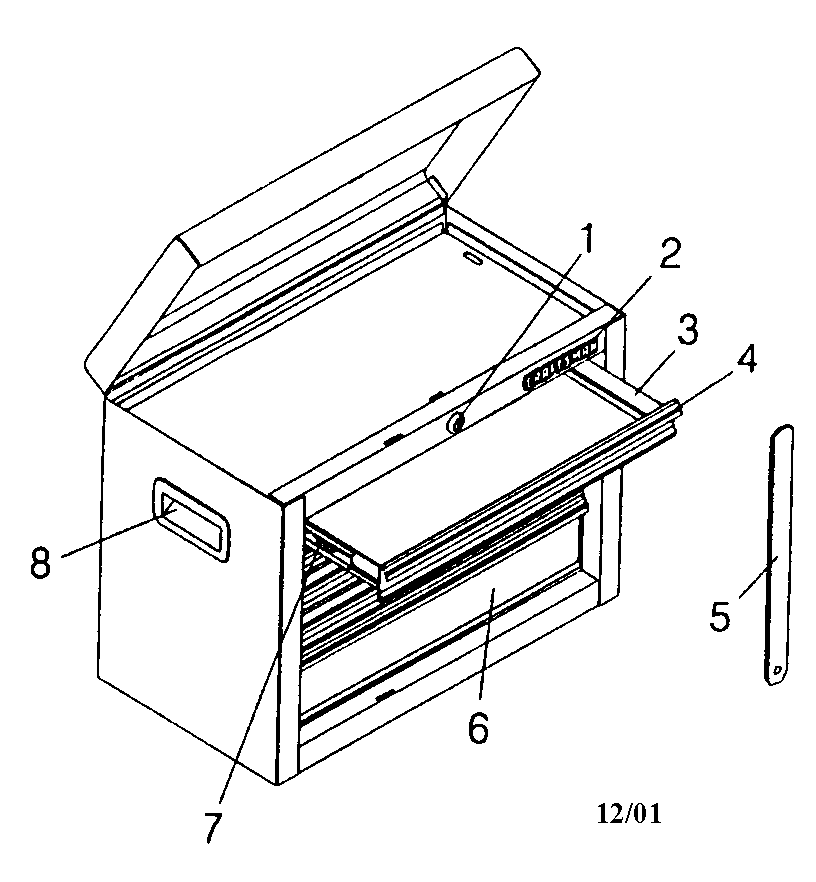 Tool Chest Diagram and Parts List for 706657600  Craftsman Tool Stand & Cart