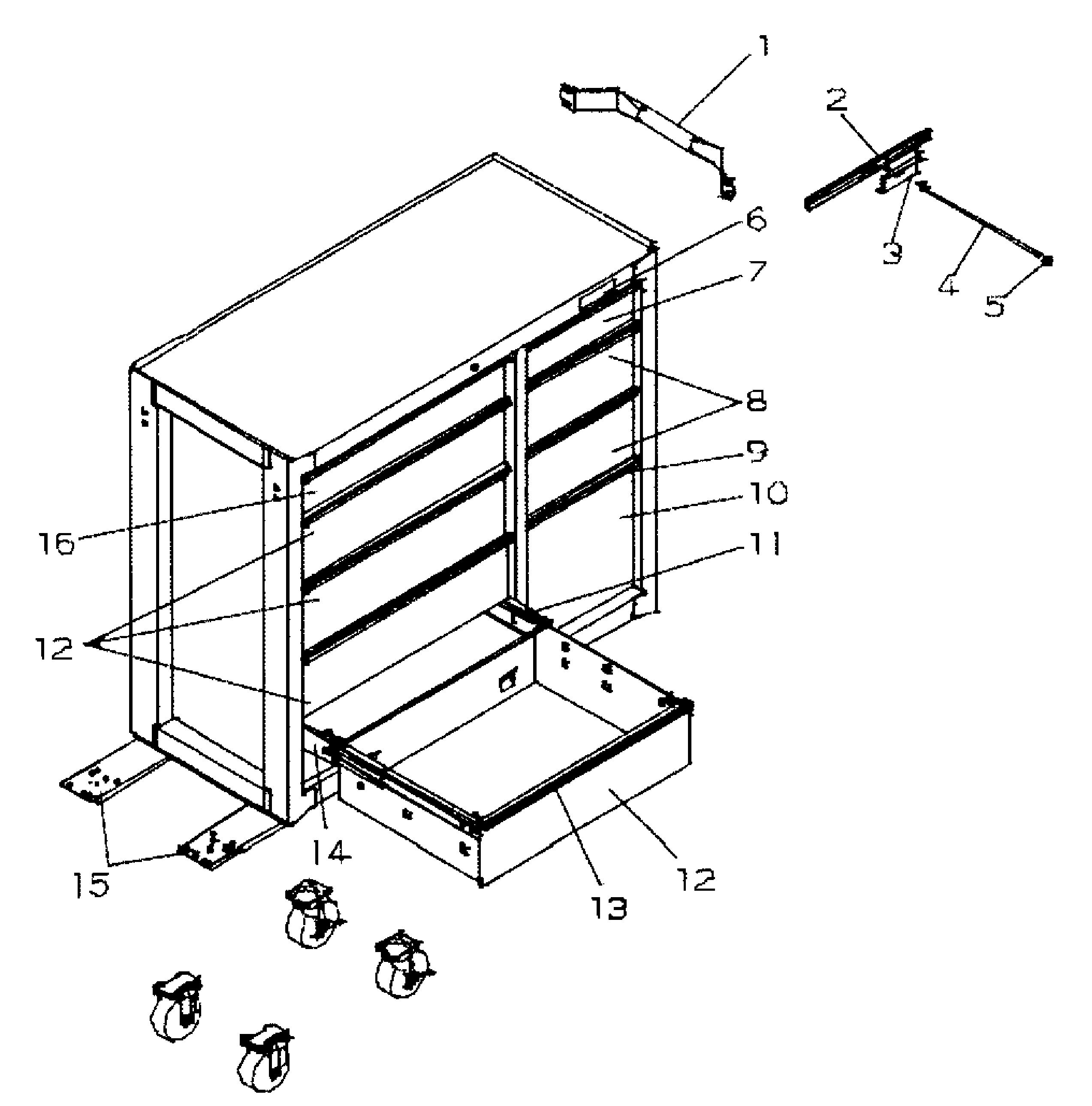 Tool Chest Diagram and Parts List for 706379851  Craftsman Tool Stand & Cart