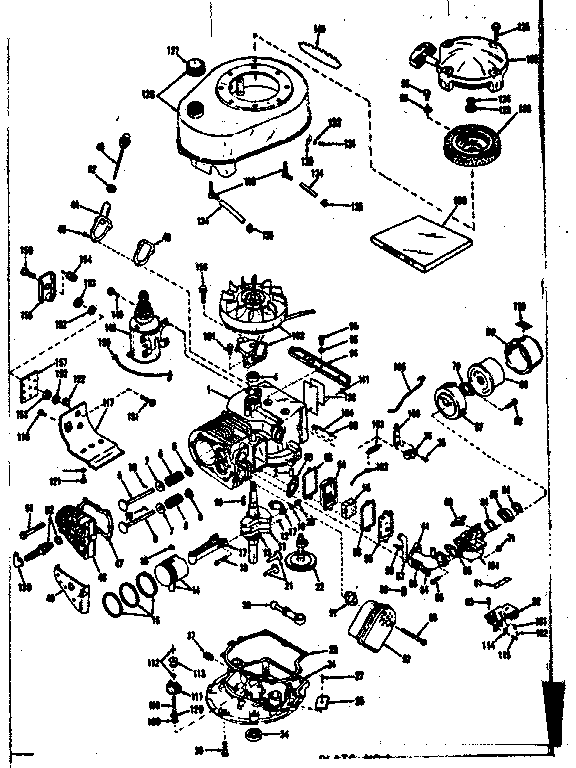 Basic Engine Diagram and Parts List for 143136032  Craftsman Engine