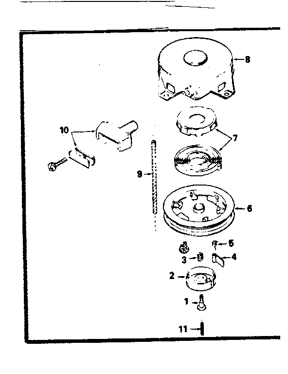 Rewind Starter Diagram and Parts List for 143324152  Craftsman Engine