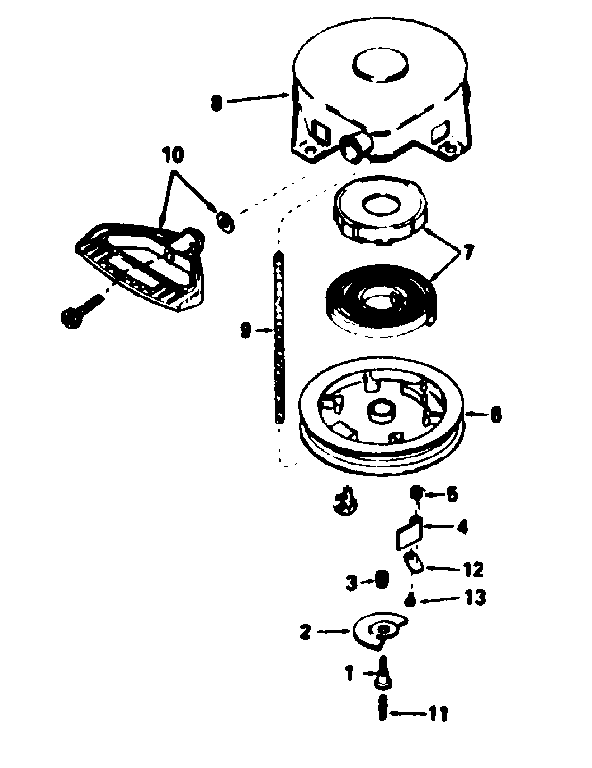 Rewind Starter No. 590676 Diagram and Parts List for 143754122  Craftsman Engine