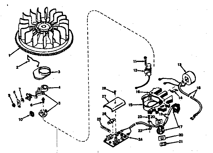 Alternator Magneto Diagram and Parts List for 143136042  Craftsman Engine