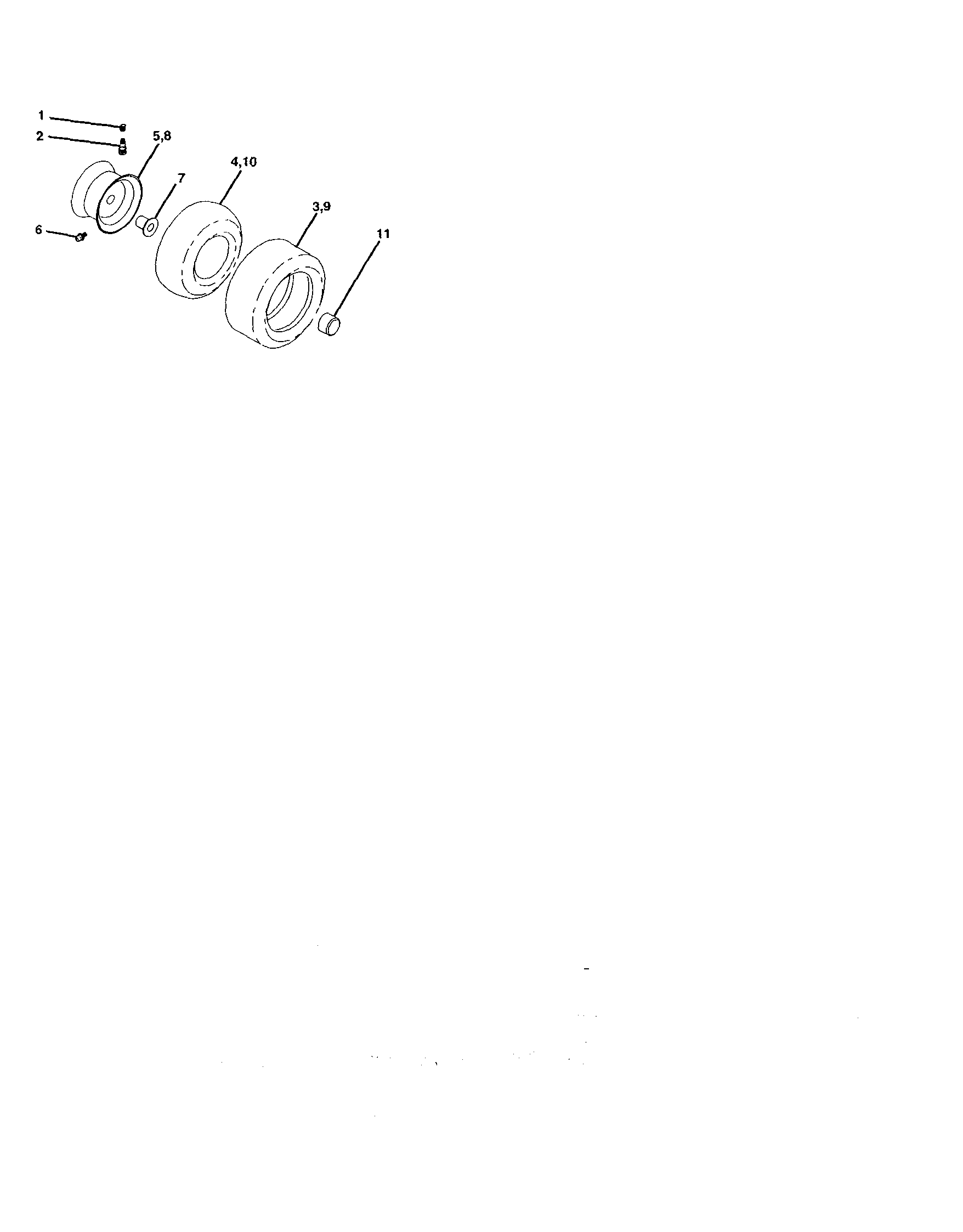 Wheels And Tires Diagram and Parts List for 917272762  Craftsman Lawn Tractor