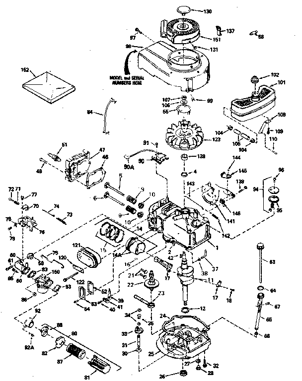 Engine Diagram and Parts List for 143385012  Craftsman Engine