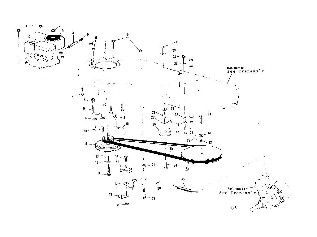 Engine Diagram and Parts List for 536250931  Craftsman Lawn Tractor