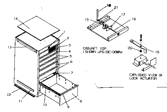 Cabinet Diagram and Parts List for 706619900  Craftsman Tool Stand & Cart