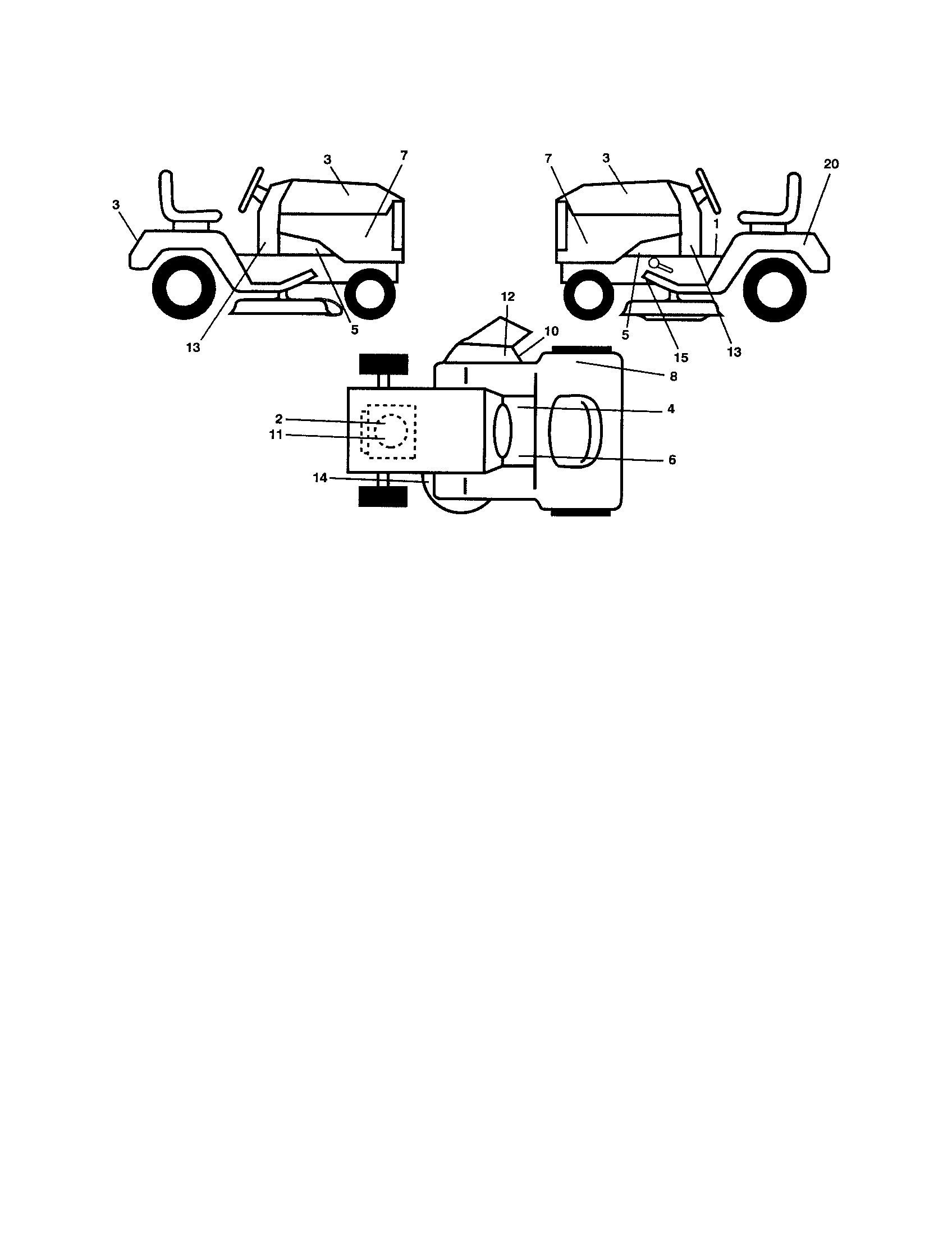 Decals Diagram and Parts List for 917257401  Craftsman Lawn Tractor
