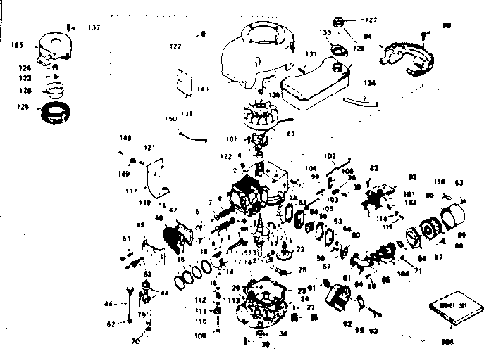 Basic Engine Diagram and Parts List for 143236052  Craftsman Engine