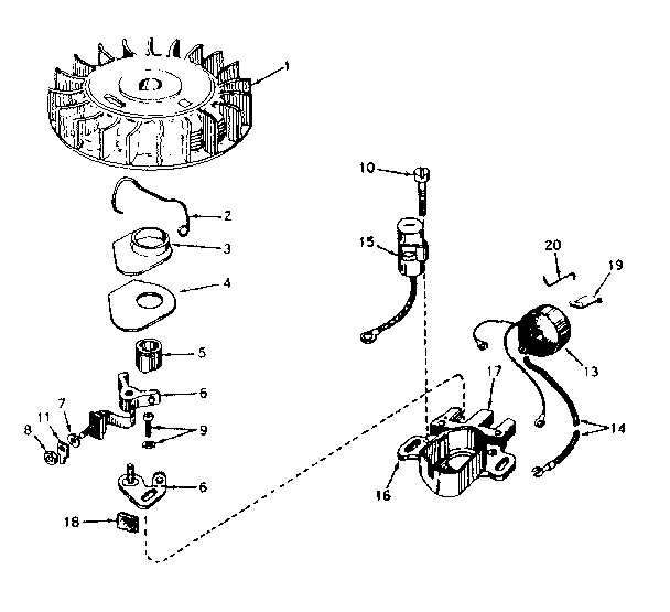 Magneto No. 610689a Diagram and Parts List for 14370252H  Craftsman Engine