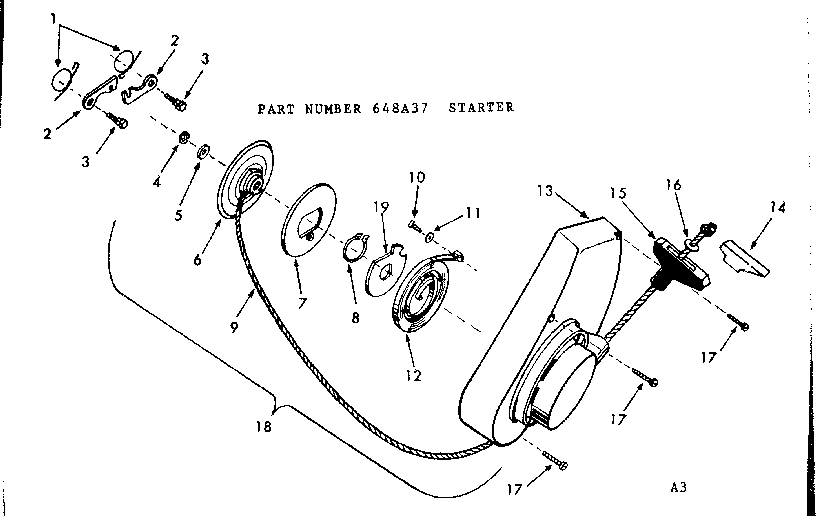 Replacement Parts Diagram and Parts List for 917648A37  Craftsman Chainsaw