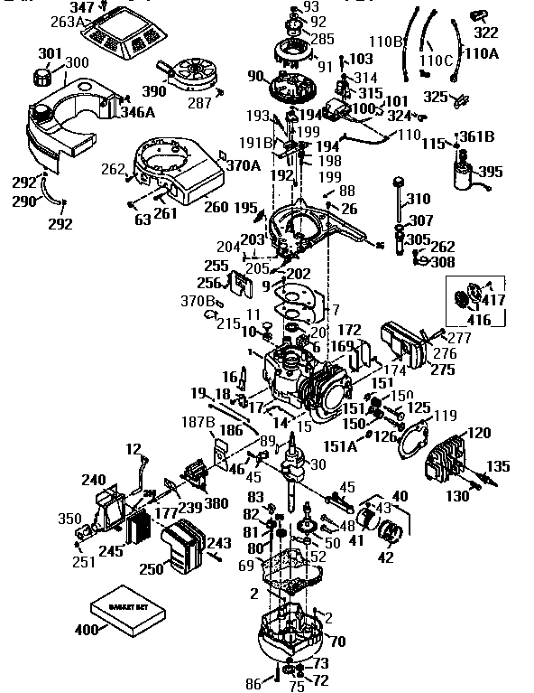 Engine (71/43) 143.966506 Diagram and Parts List for 143966506  Craftsman Engine