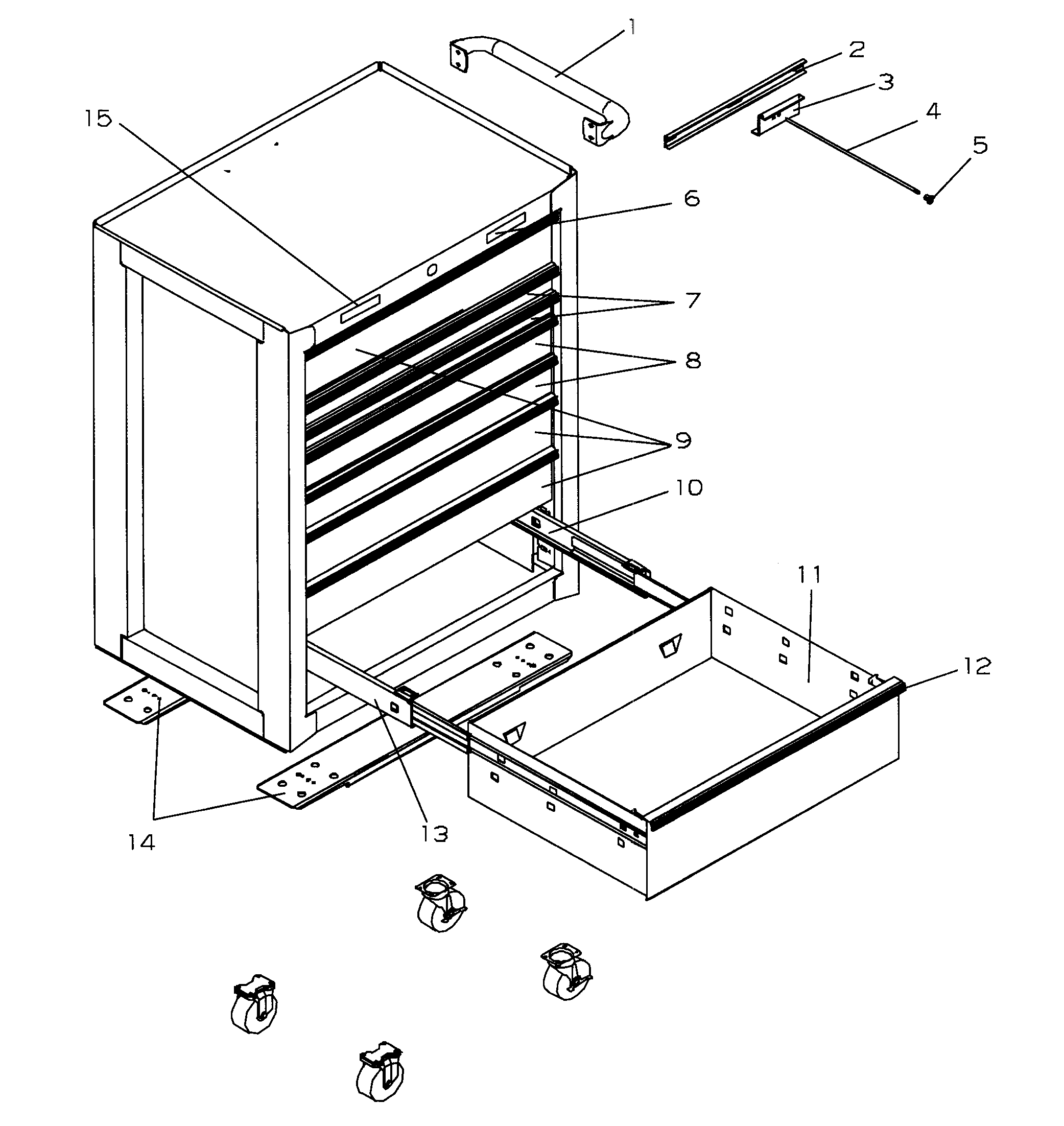 Tool Box Diagram and Parts List for 706825370  Craftsman Tool Stand & Cart
