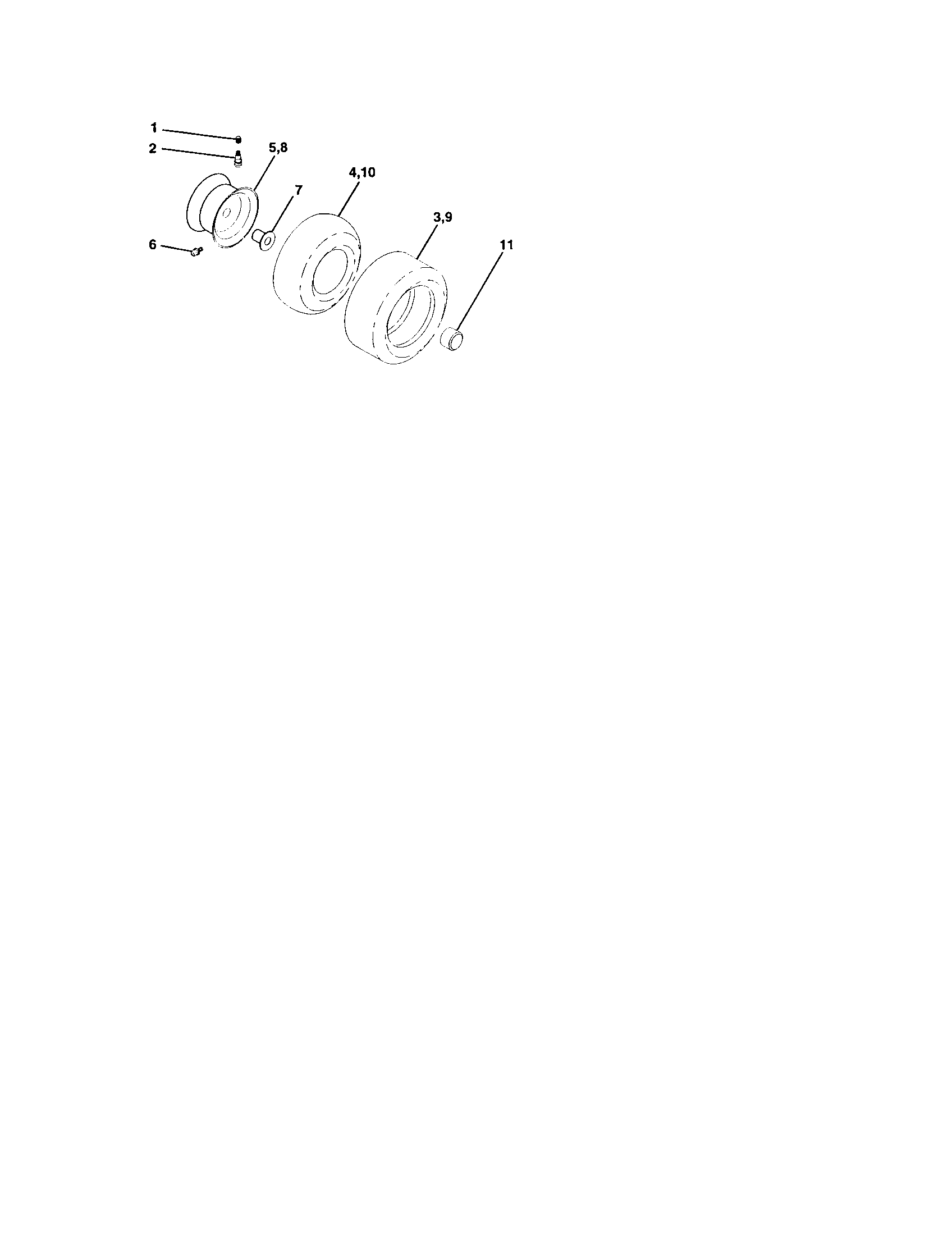 Wheels And Tires Diagram and Parts List for 917273820  Craftsman Lawn Tractor