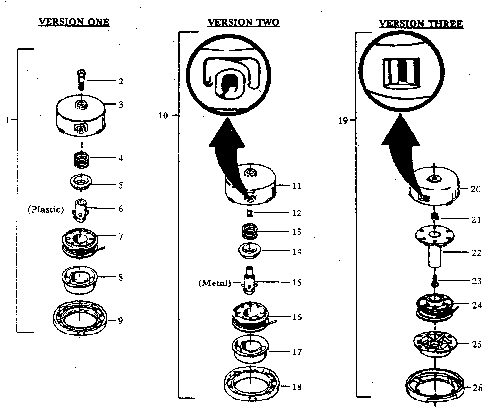 Cutting Head Assembly Diagram and Parts List for 234795341  Craftsman Trimmer