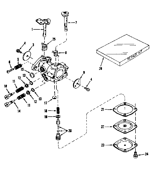 Carburetor No. 29780 Diagram and Parts List for 143501231  Craftsman Engine