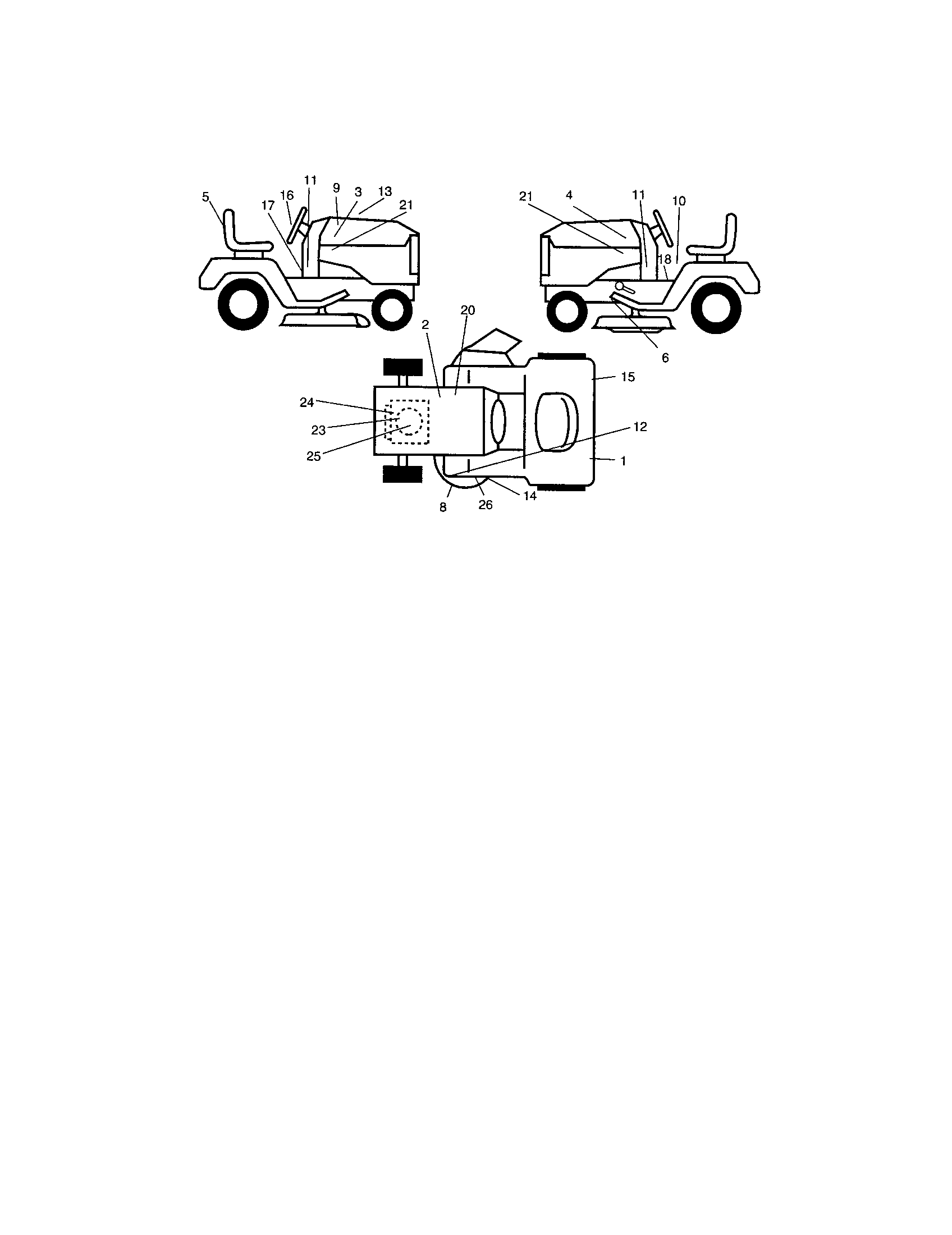 Decals Diagram and Parts List for 917273661  Craftsman Lawn Tractor