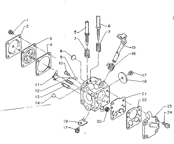 Carburetor Diagram and Parts List for 271358260  Craftsman Trimmer