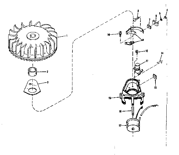 Magneto (wico Fw-2617) Diagram and Parts List for 14397250  Craftsman Engine