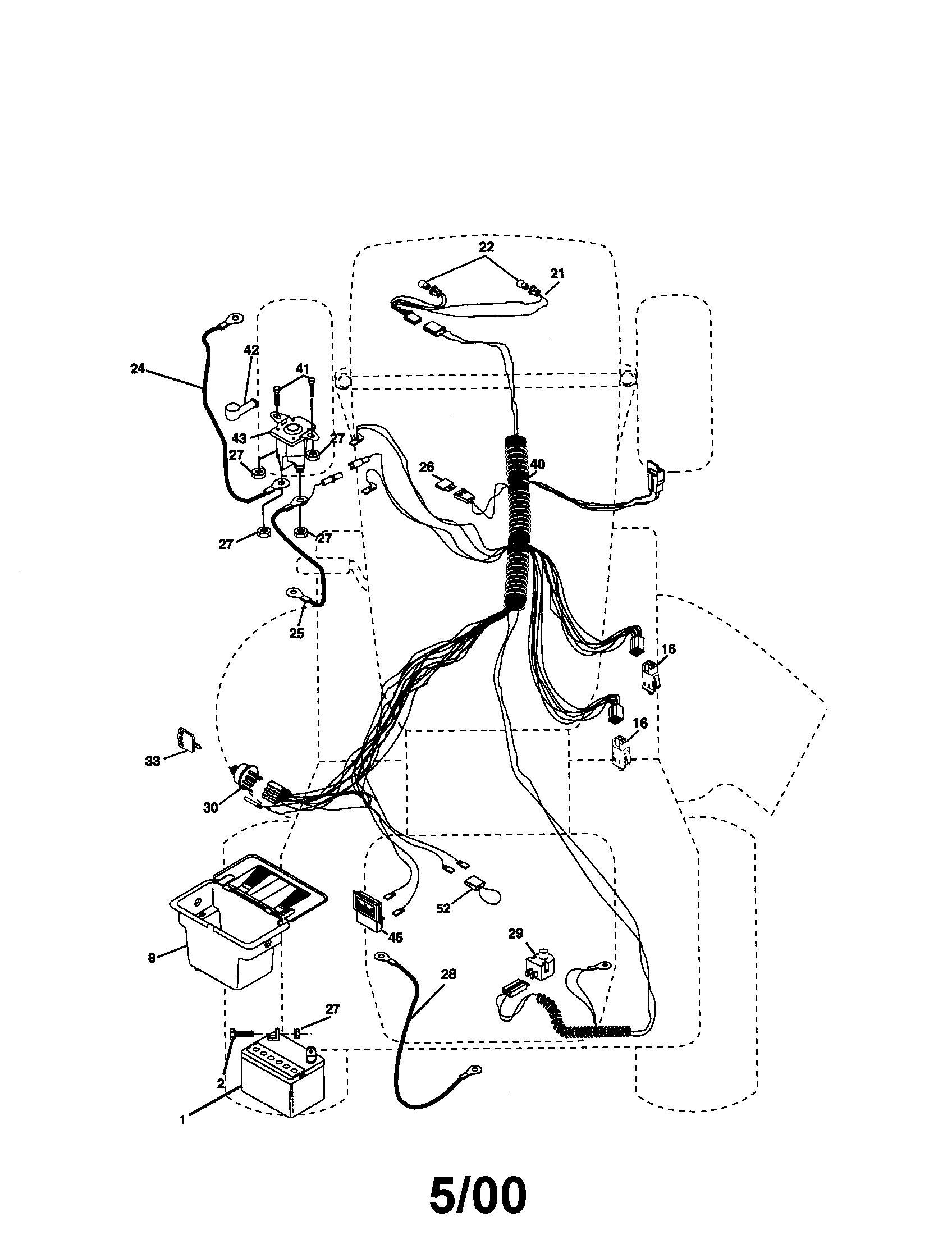 Electrical Diagram and Parts List for 917270741  Craftsman Lawn Tractor