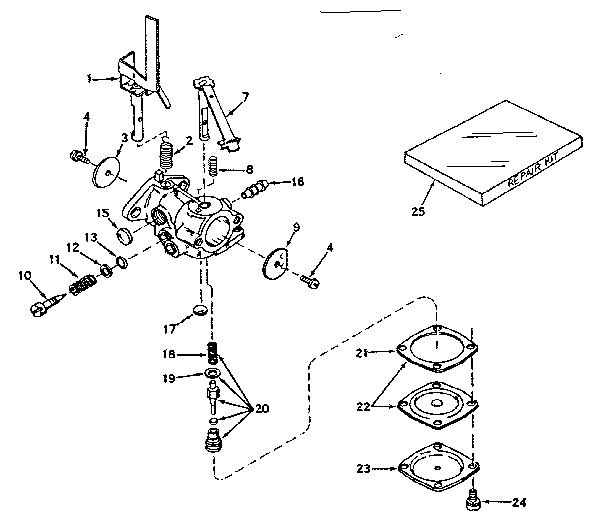 Carburetor Diagram and Parts List for 200203192  Craftsman Engine