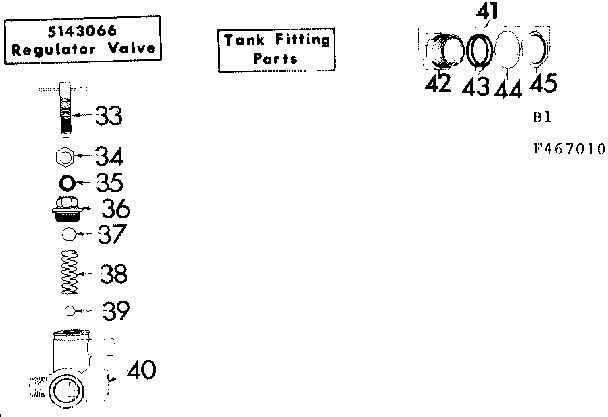 Regulator Valve And Tank Fittings Diagram and Parts List for 471467010  Craftsman Pressure Washer