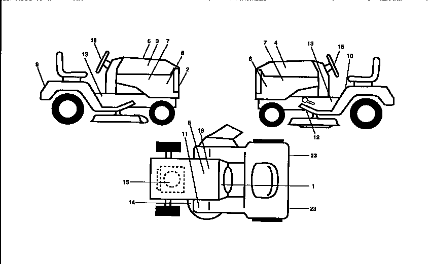 Decals Diagram and Parts List for 917258902  Craftsman Lawn Tractor