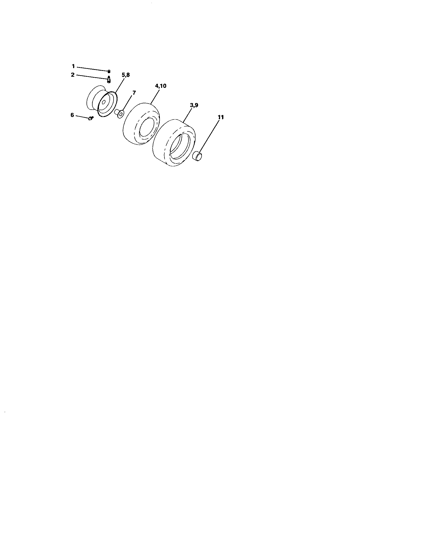 Wheels And Tires Diagram and Parts List for 917271660  Craftsman Lawn Tractor