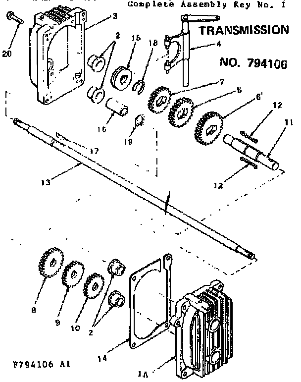 Unit Parts Diagram and Parts List for 13197370  Craftsman Lawn Mower