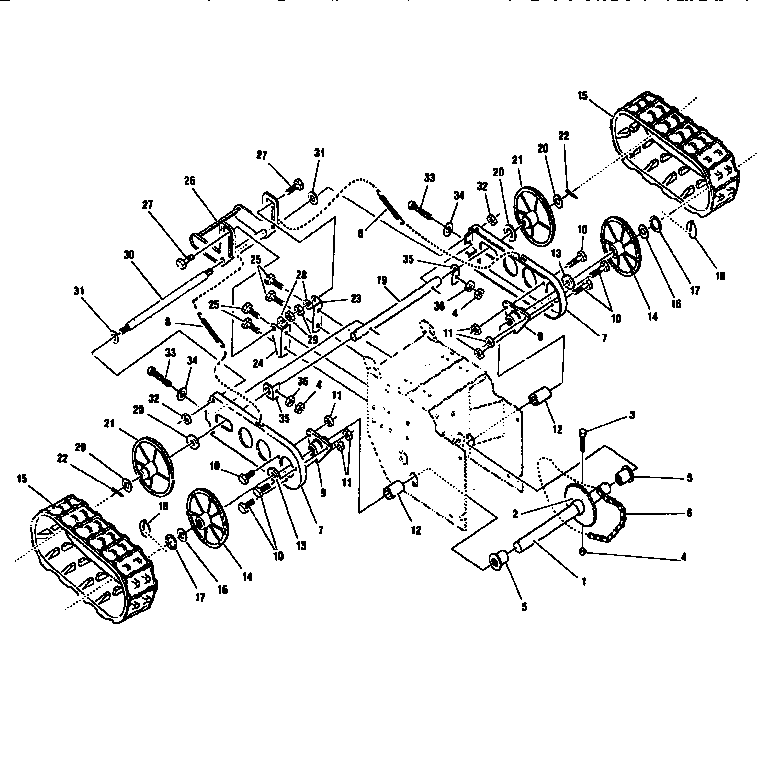 Track Diagram and Parts List for 88419  Craftsman Snow Blower