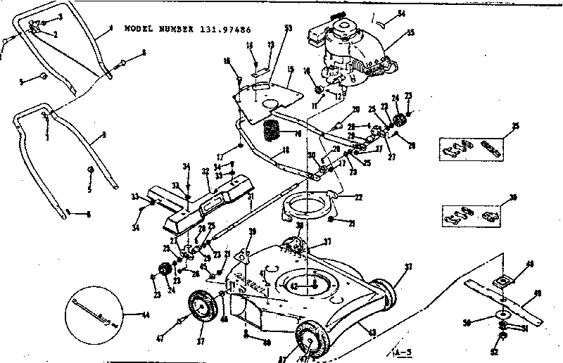 Replacement Parts Diagram and Parts List for 13197486  Craftsman Lawn Mower