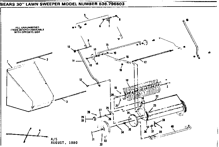 Replacement Parts Diagram and Parts List for 536796503  Craftsman Lawn Tractor