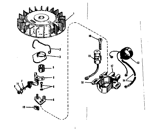 Magneto No. 610667 Diagram and Parts List for 143521081  Craftsman Engine