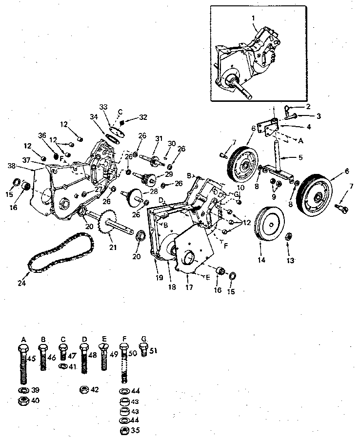 Transmission And Guage Wheels Diagram and Parts List for 917252493  Craftsman Tiller