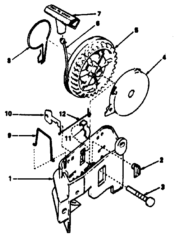 Rewind Starter Diagram and Parts List for 143354252  Craftsman Engine