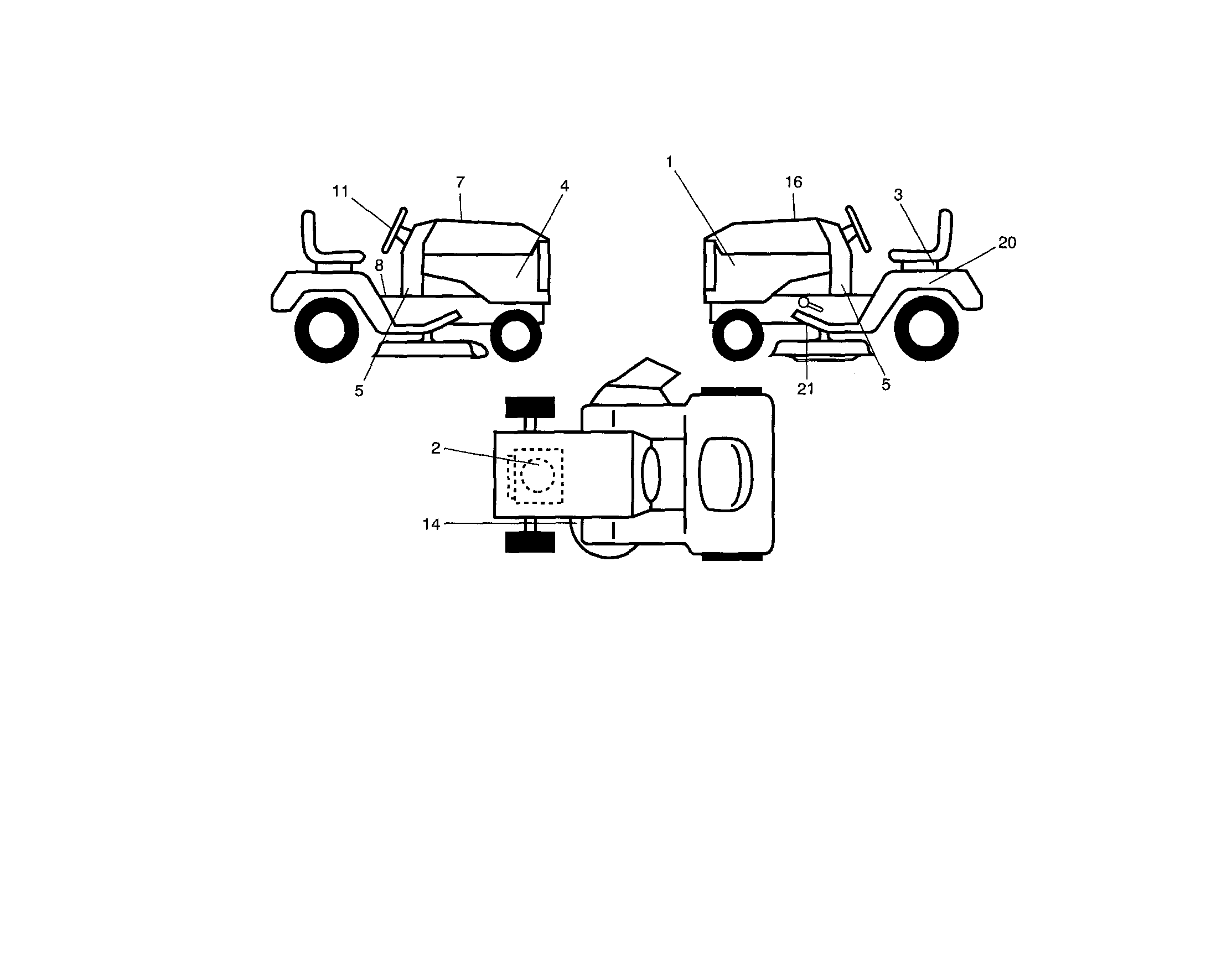 Decals Diagram and Parts List for 917289070  Craftsman Lawn Tractor