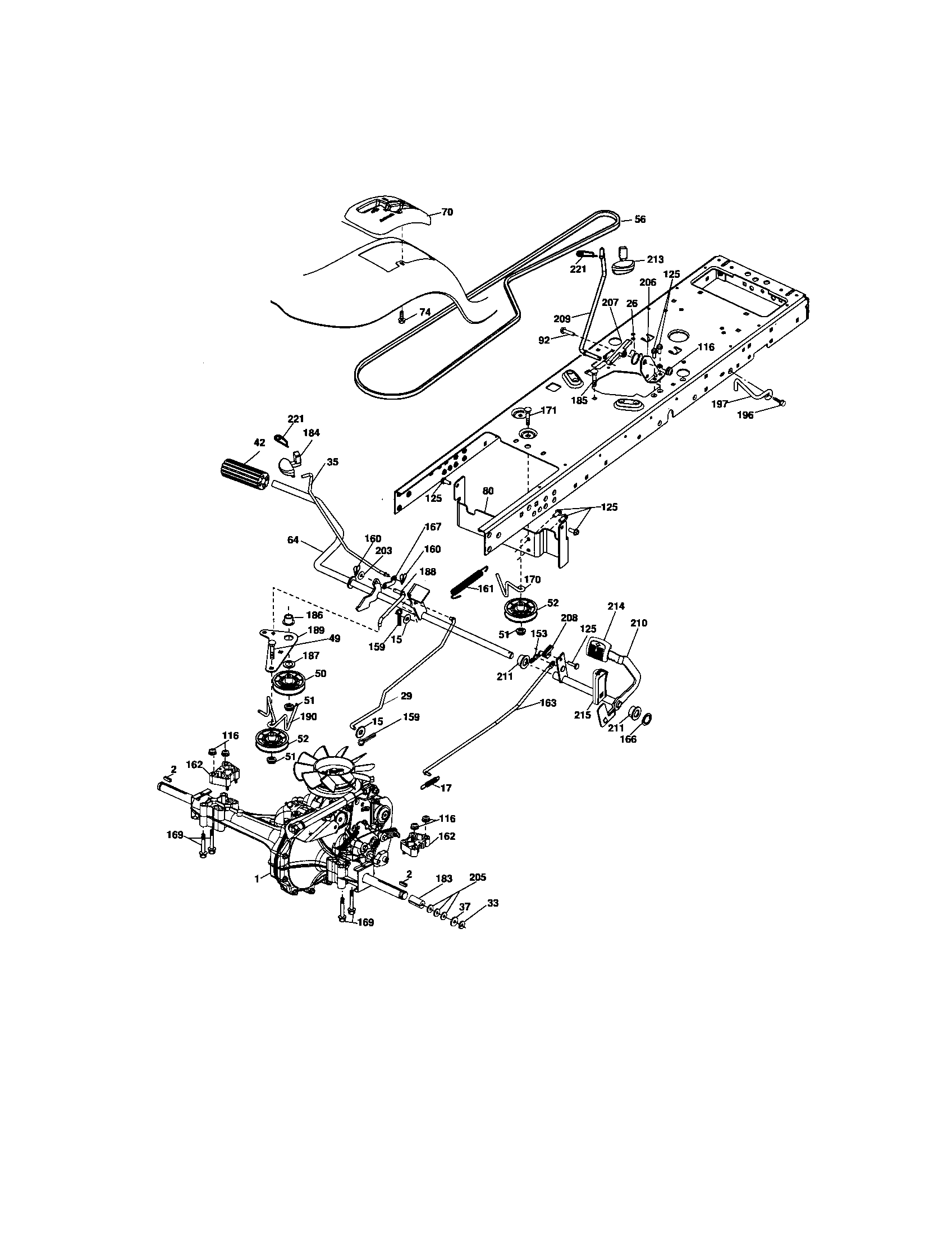 Ground Drive Diagram and Parts List for 917276900  Craftsman Lawn Tractor