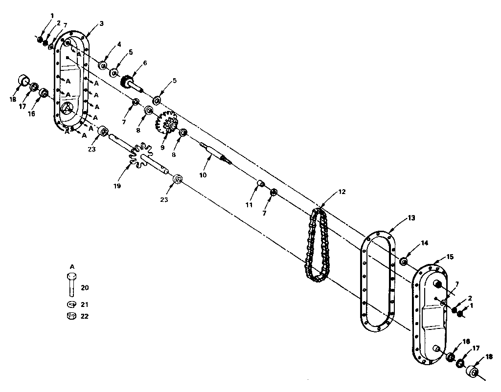 Transmission - Tine Diagram and Parts List for 917252462  Craftsman Tiller