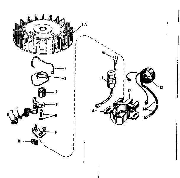Magneto Diagram and Parts List for 143124051  Craftsman Engine