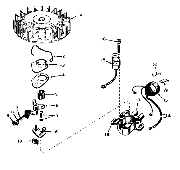 Magneto No. 610693a Diagram and Parts List for 143161232  Craftsman Engine