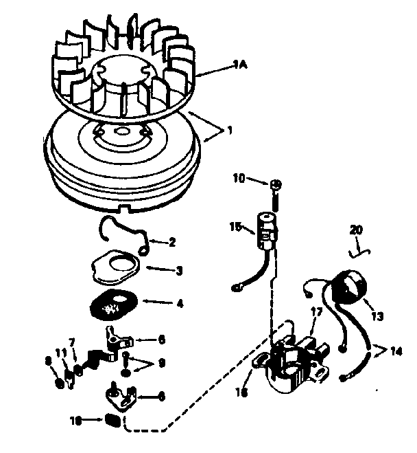 Magneto No. 610842 Diagram and Parts List for 143356122  Craftsman Engine
