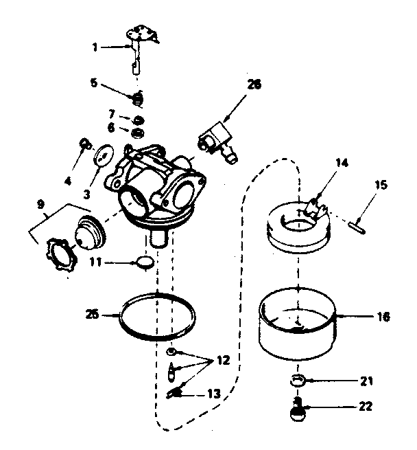 Carburetor No. 632500 Diagram and Parts List for 143384152  Craftsman Engine