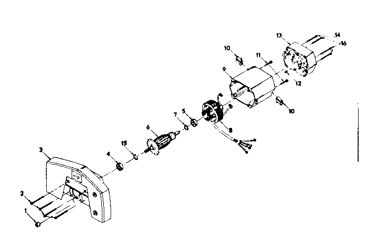 Field And Armature Assembly Diagram and Parts List for 31523731  Craftsman Saw