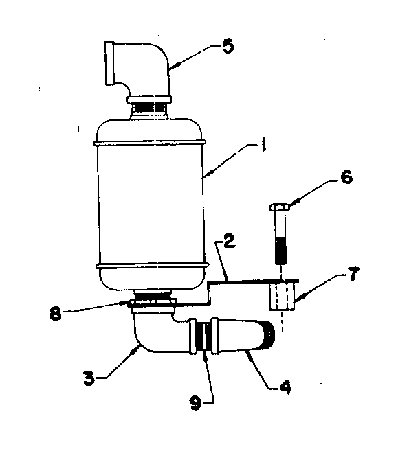 Muffler Assembly Diagram and Parts List for 5803123-3  Craftsman Engine