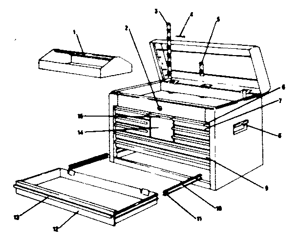 Unit Parts Diagram and Parts List for 706652570  Craftsman Tool Stand & Cart
