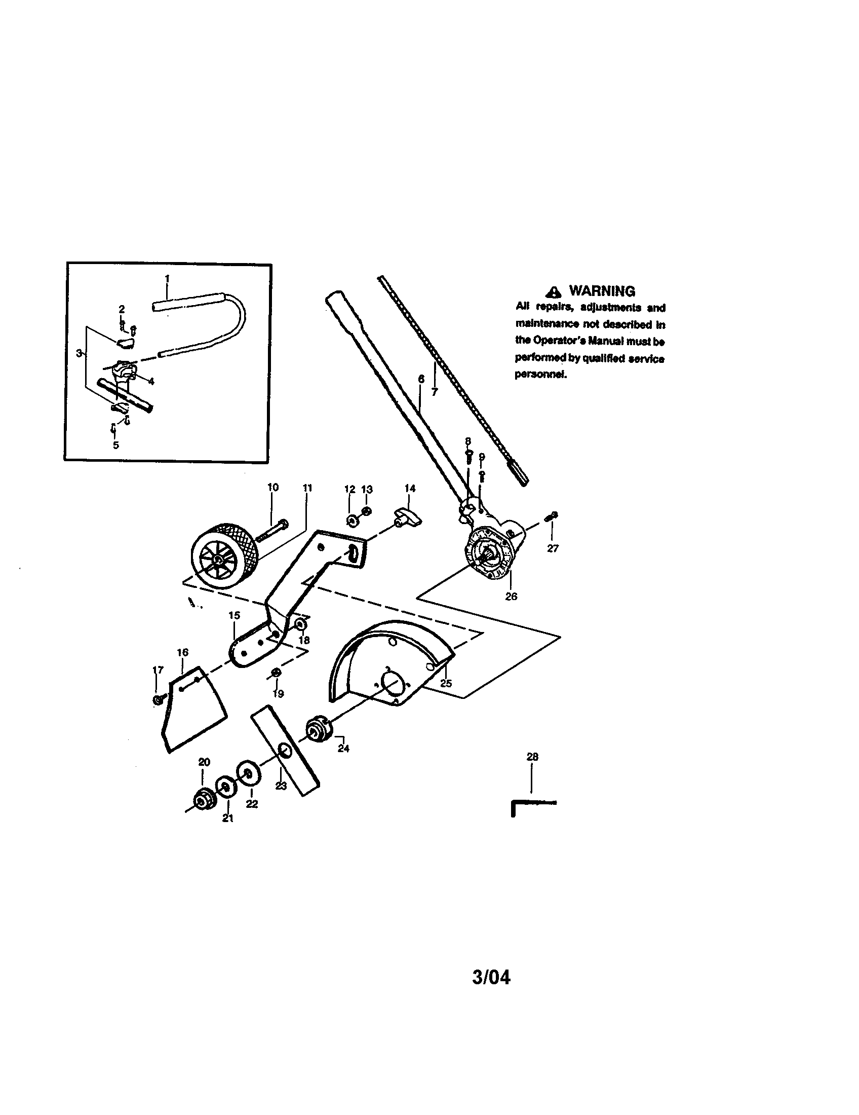 Edger Attachment Diagram and Parts List for 944511572  Craftsman Trimmer