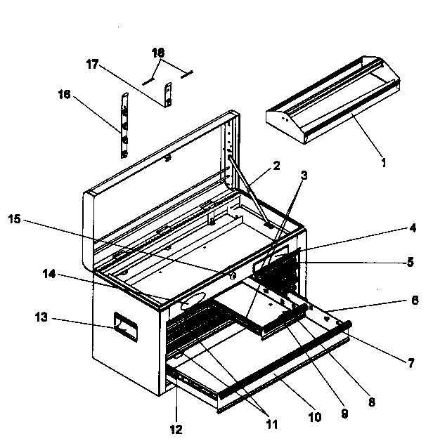 Tool Chest Diagram and Parts List for 70621082  Craftsman Tool Stand & Cart