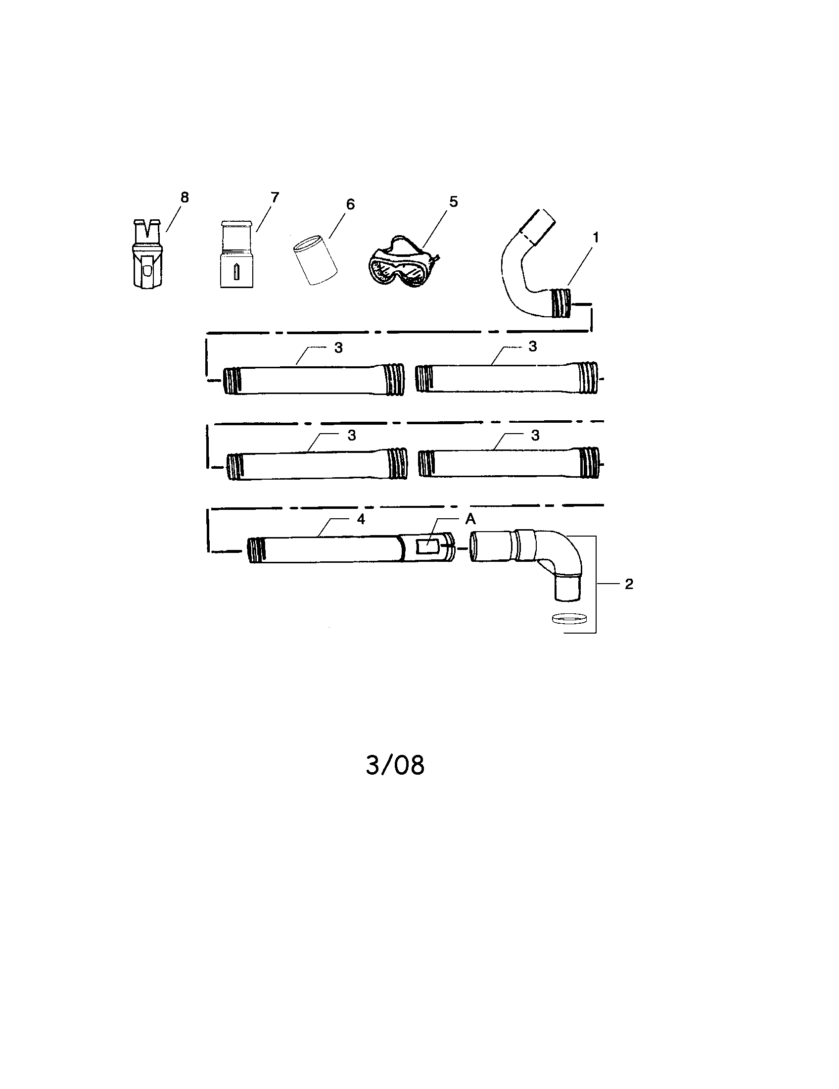 Gutter Attachment Diagram and Parts List for 358799701  Craftsman Leaf Blower / Vacuum