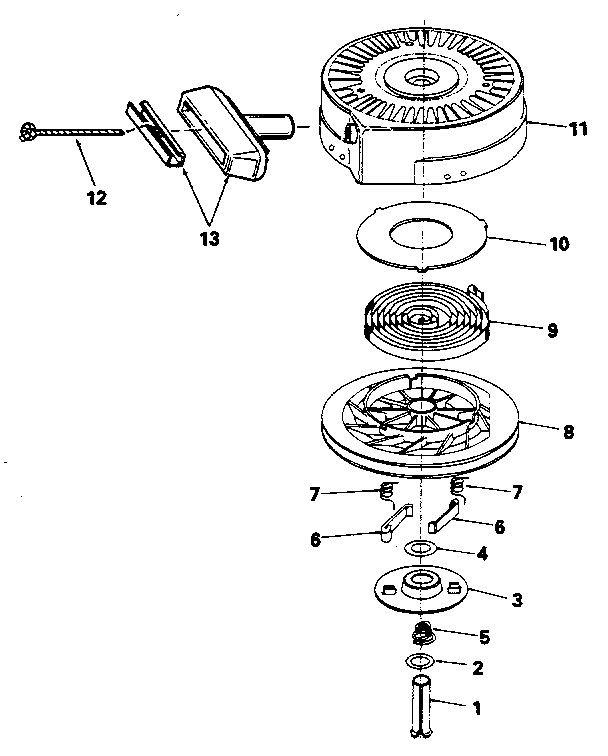 Rewind Starter Diagram and Parts List for 143416052  Craftsman Engine