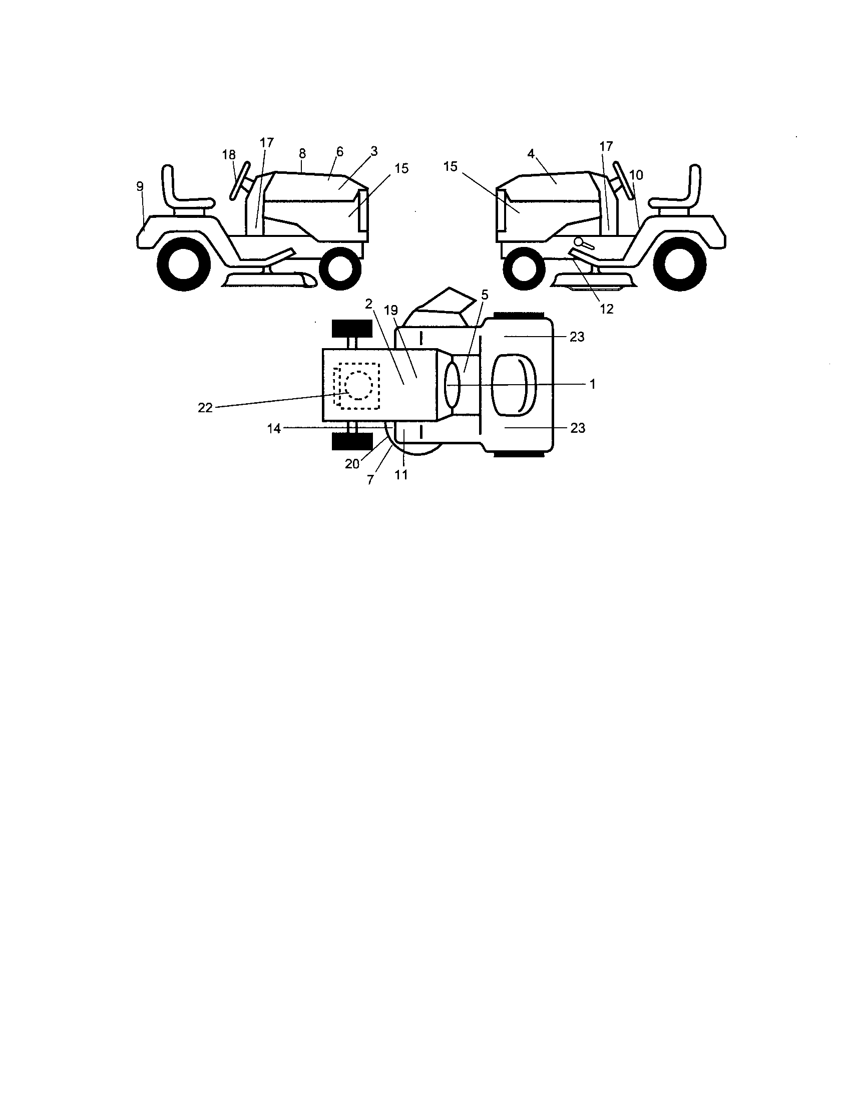 Decals Diagram and Parts List for 917276220  Craftsman Lawn Tractor