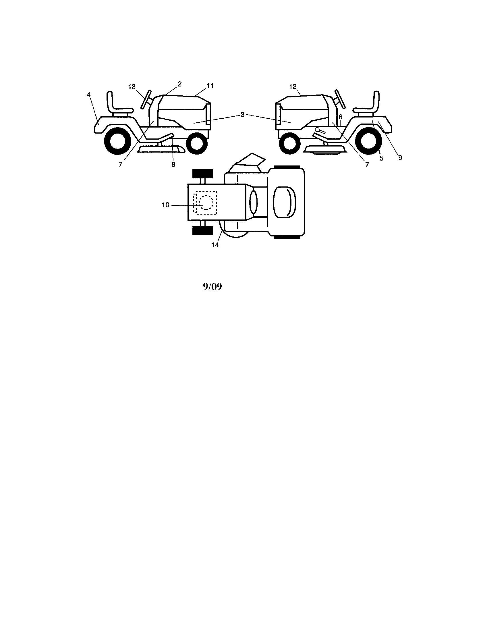 Decals Diagram and Parts List for 917287241  Craftsman Lawn Tractor